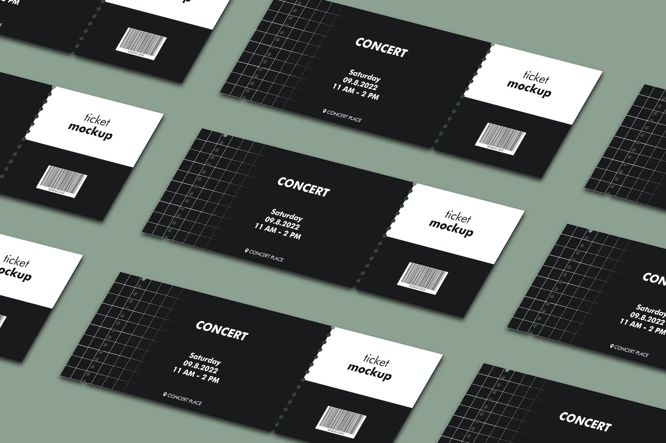门票票券设计样机图 Ticket mockup 样机素材 sucaiwan.com