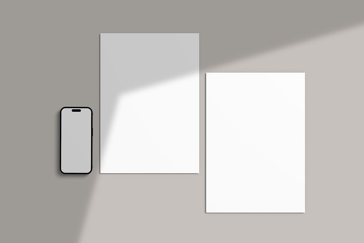 手机&文件纸品牌文具样机模板 Branding Stationery Mockups 样机素材 sucaiwan.com