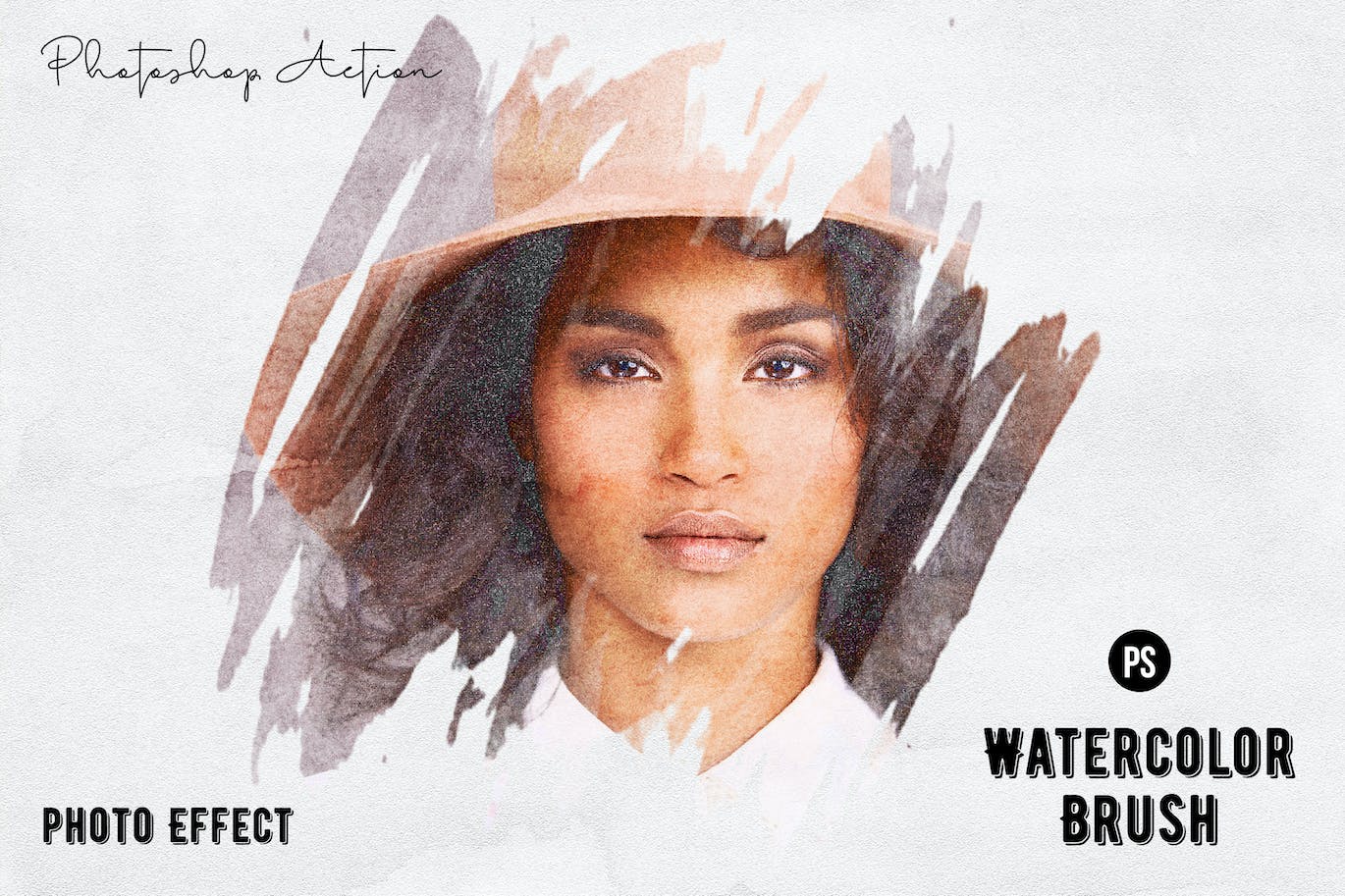 水彩笔刷效果PS动作模板 Watercolor Brush Photoshop Action 插件预设 sucaiwan.com