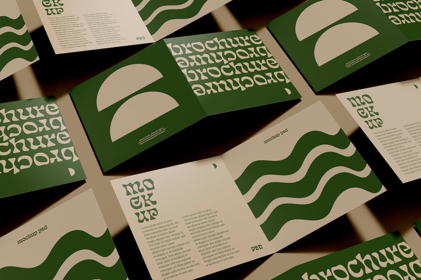 对折宣传册设计样机模板 Brochure Mockup 样机素材 sucaiwan.com