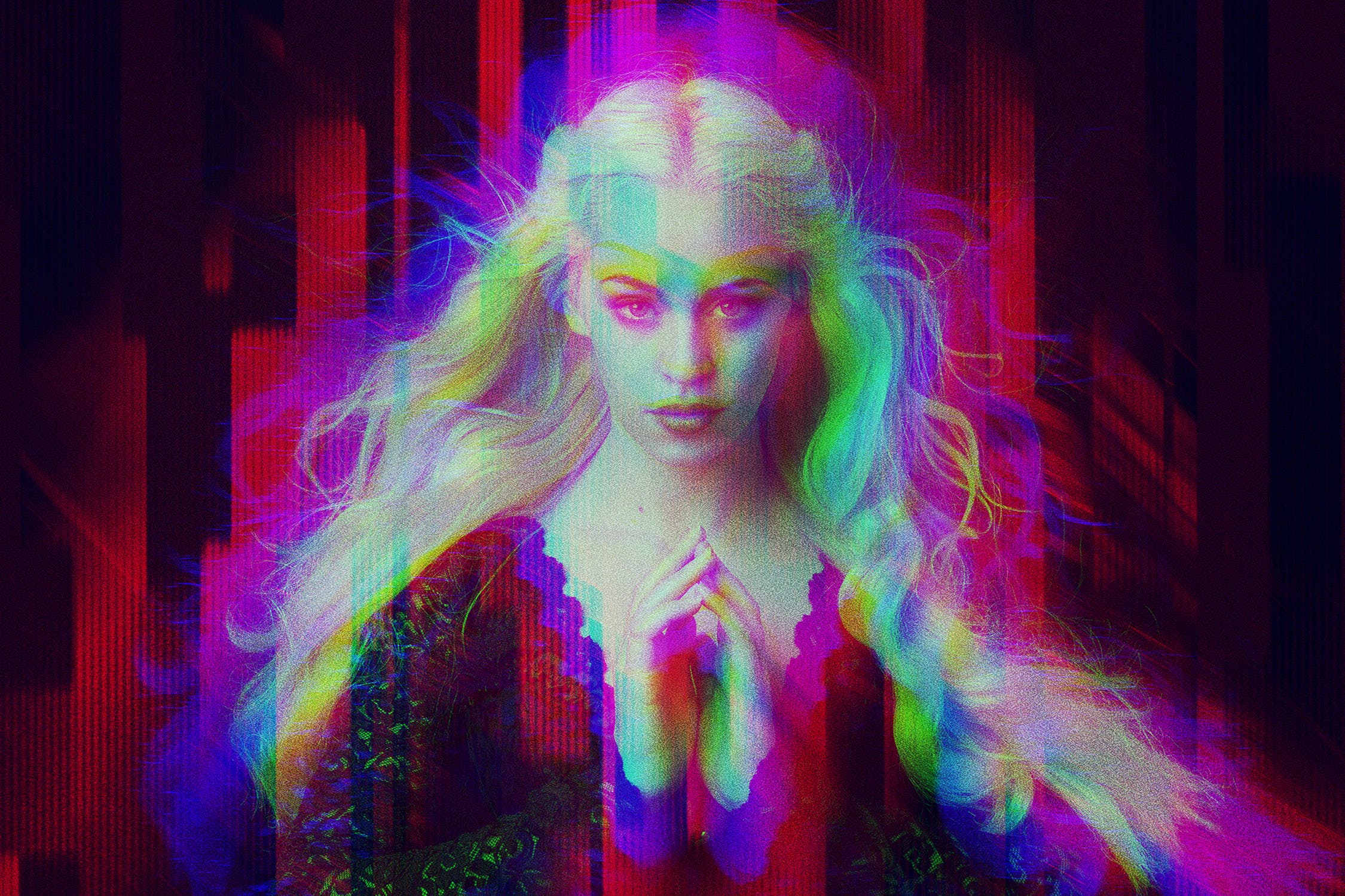 失真毛刺PS照片效果模板 Glitch Photoshop Effect 插件预设 sucaiwan.com