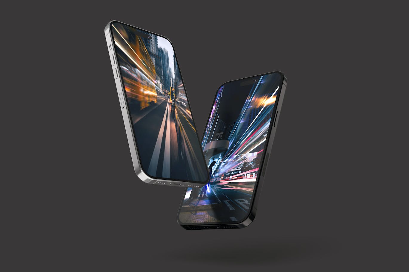 悬浮效果iPhone 14 Pro Max手机样机图 iPhone 14 Pro Max Mockup Levitation 样机素材 sucaiwan.com