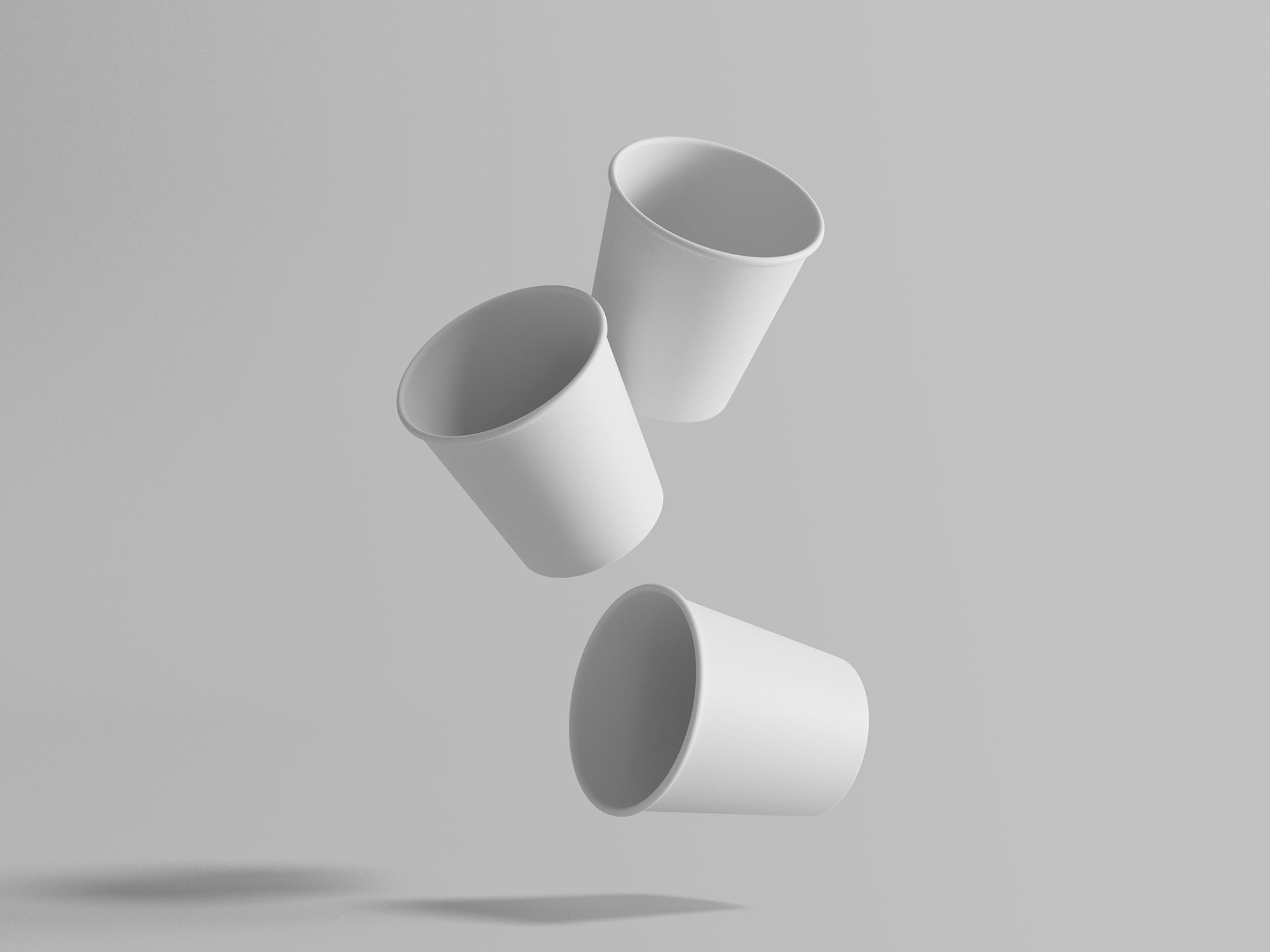 浮动迷你杯子Logo设计样机 Floating Mini Cups Mockup 样机素材 sucaiwan.com