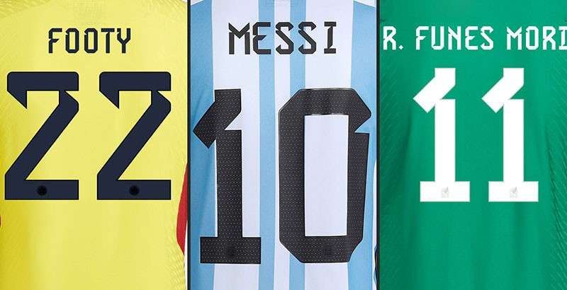 Adidas阿迪达斯2022年世界杯球衣字体 设计素材 sucaiwan.com