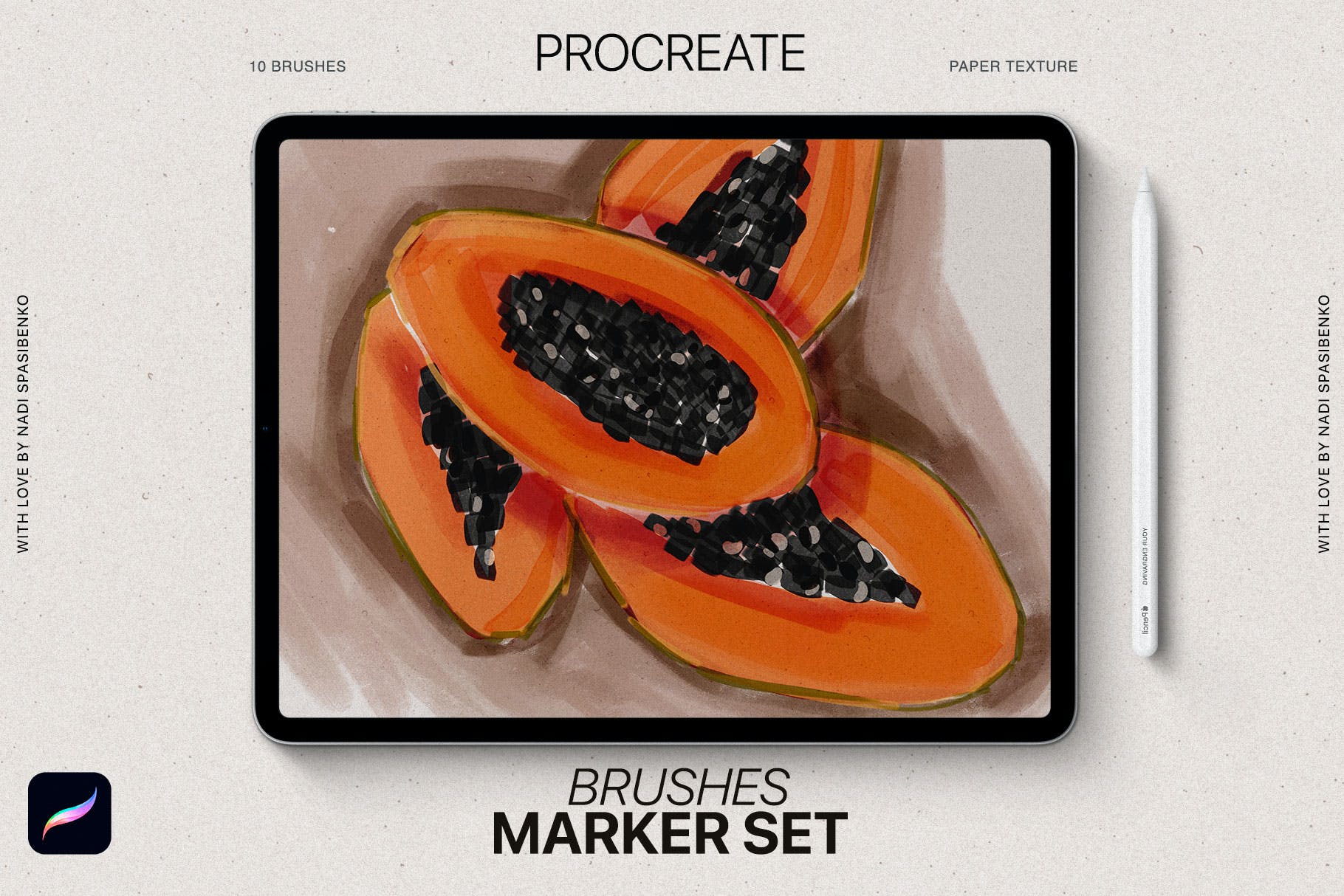 用于Procreate的逼真标记笔刷 Realistic Marker for Procreate 笔刷资源 sucaiwan.com