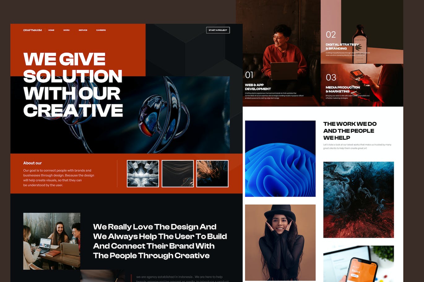 代理机构网站着陆页模板 CraftMaxim – Agency Landing Page APP UI sucaiwan.com