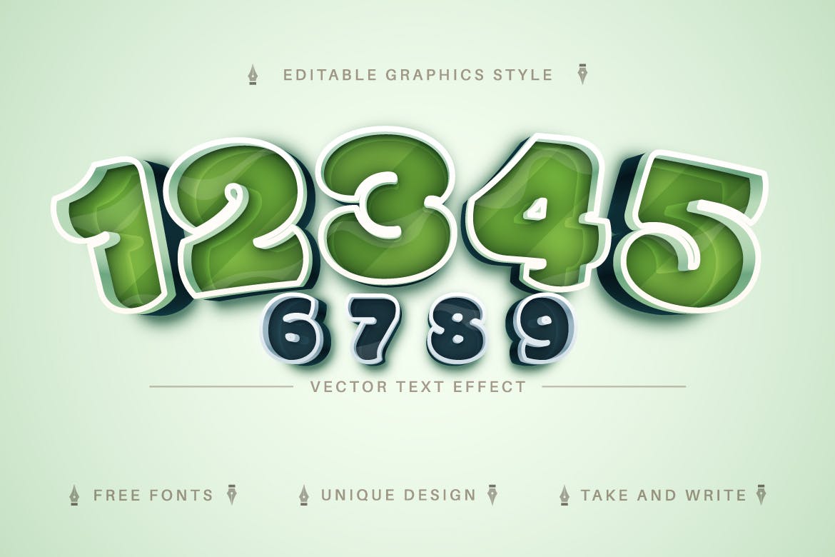 绿草纹理矢量文字效果字体样式 Champion – Editable Text Effect, Font Style 插件预设 sucaiwan.com
