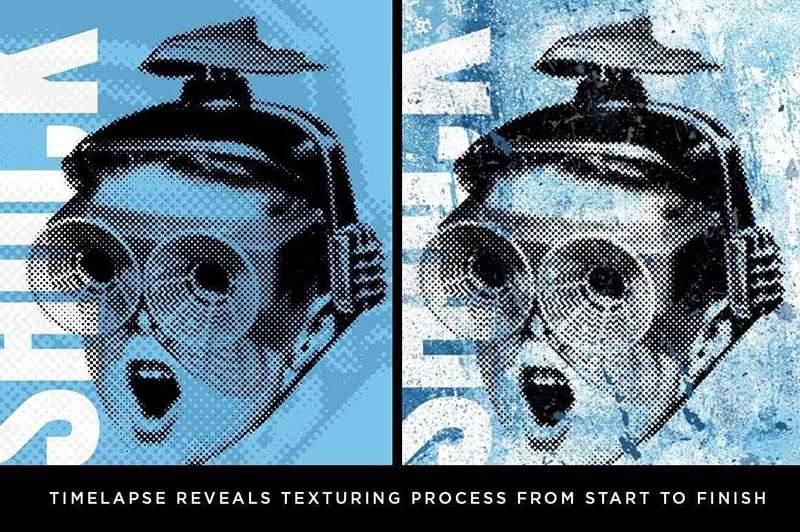 22个复古做旧PS笔刷和AI矢量纹理套装 笔刷资源 sucaiwan.com