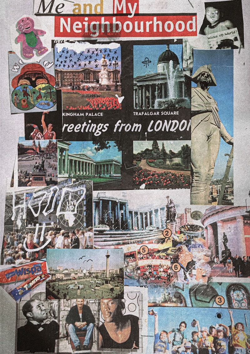 美式复古破损彩色报纸书籍剪切相片照片PNG图片素材 Me And My Neighbourhood 图片素材 sucaiwan.com