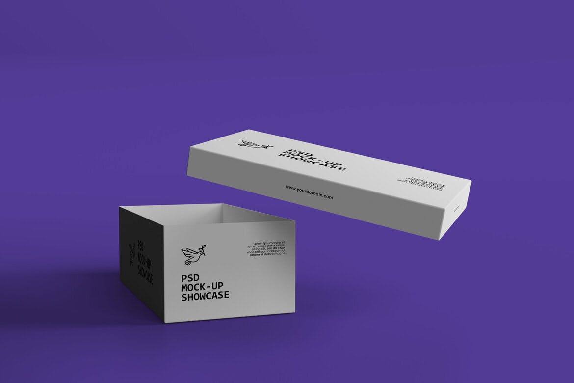 盒子外观包装设计样机 Box Packaging mockup 样机素材 sucaiwan.com