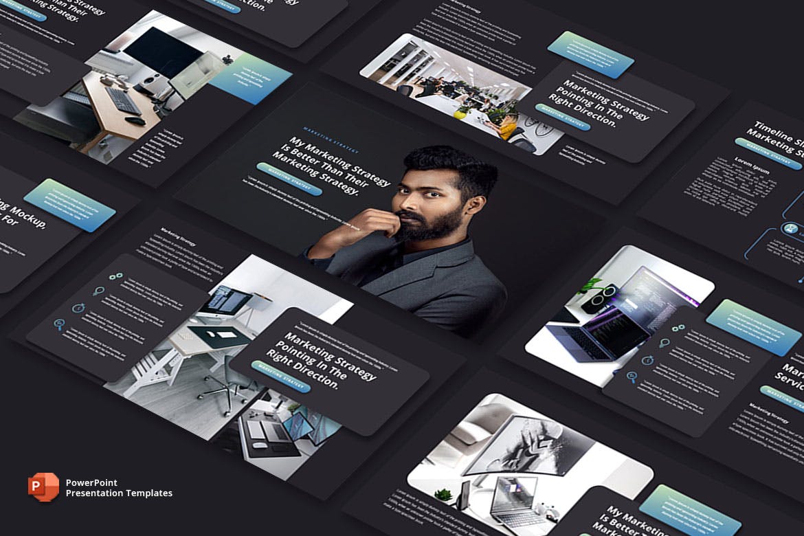 市场营销策略Powerpoint模板下载 Marketing Strategy – PowerPoint Template 幻灯图表 sucaiwan.com