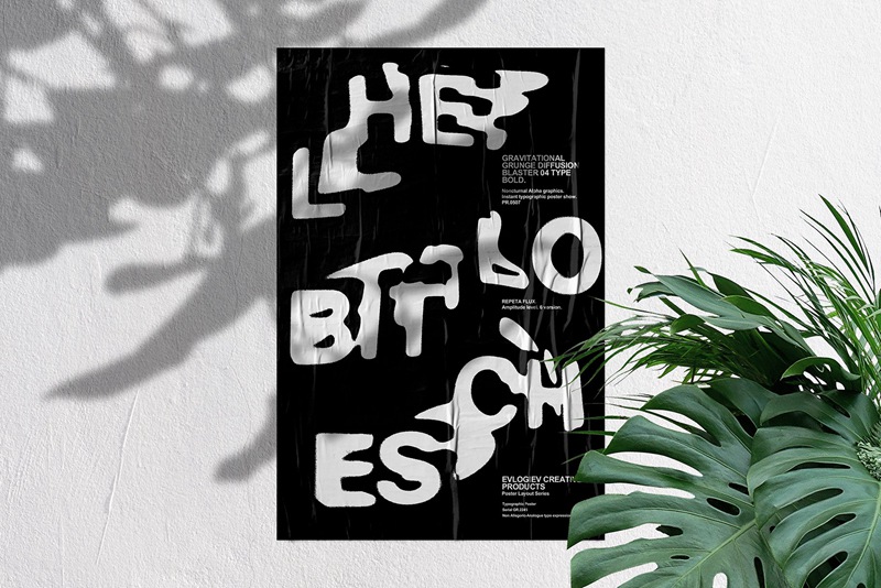 20个潮流抽象视觉海报标题特效字体设计智能贴图样机模板 Typographic Poster Layouts No.01 样机素材 sucaiwan.com