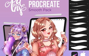 Procreate笔刷-人像插画墨水笔刷素材