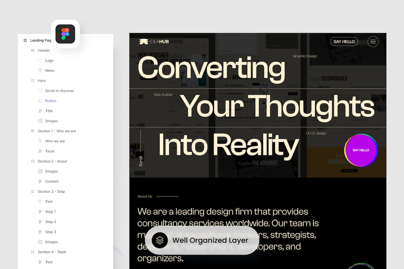 工作室代理网站着陆页模板 Studio Agency – Landing Page Template APP UI sucaiwan.com