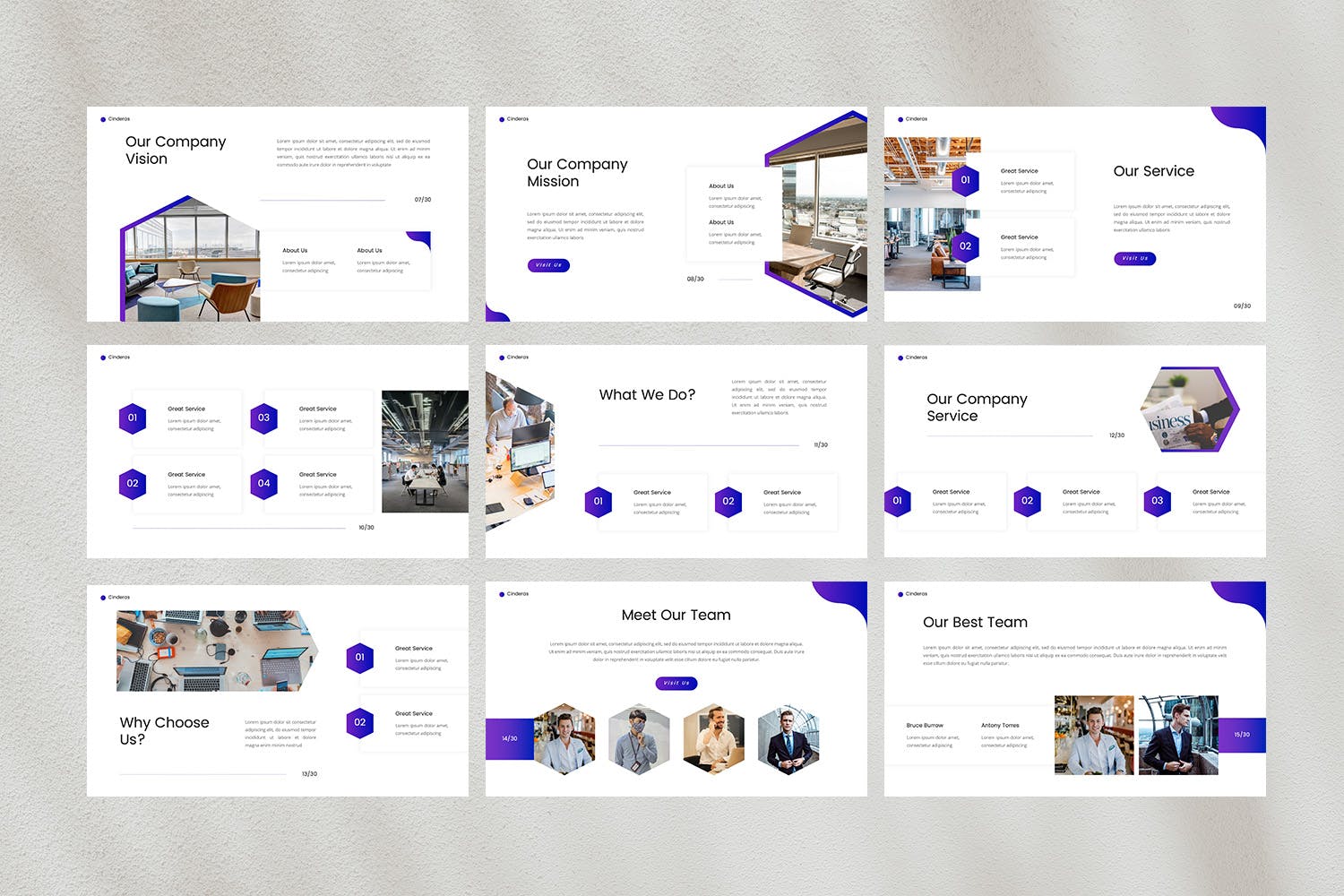 企业公司简介PPT设计模板 Cinderas – Company Profile PowerPoint Template 幻灯图表 sucaiwan.com