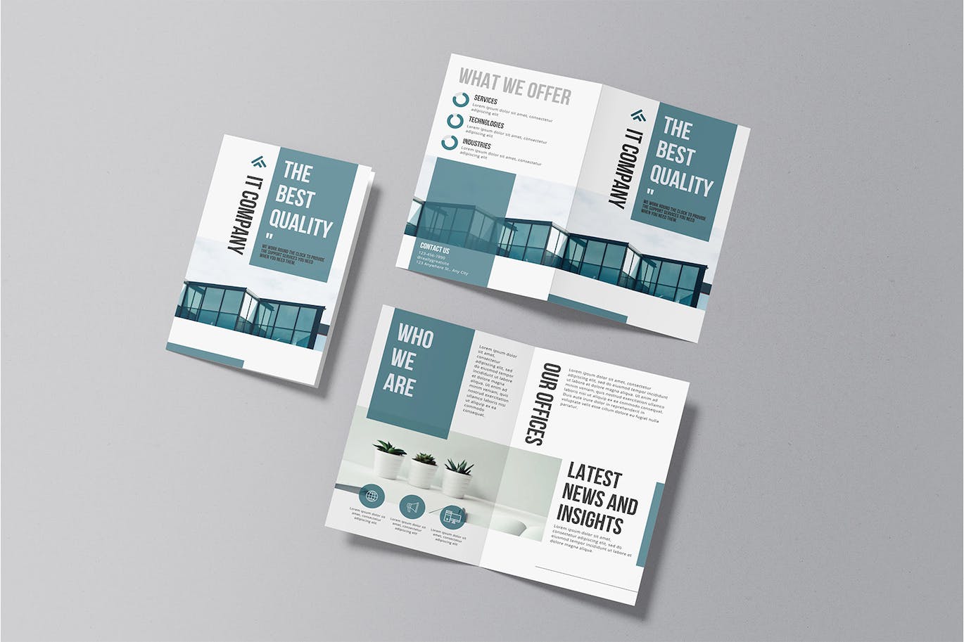A5双折小册子/宣传册样机 A5 Bifold Brochure Mockup 样机素材 sucaiwan.com