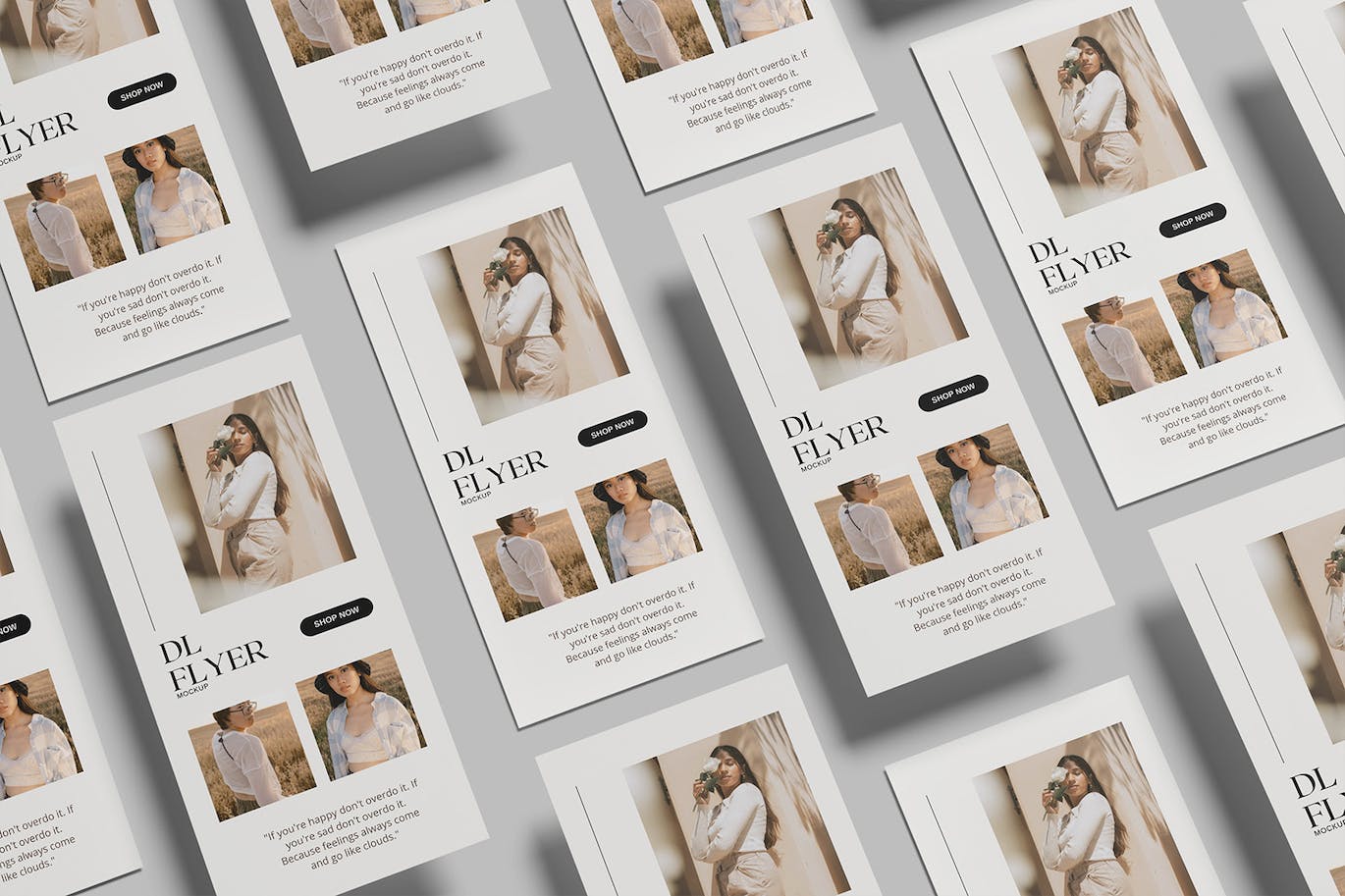 DL规格广告宣传单样机 DL Flyer Mockup 样机素材 sucaiwan.com