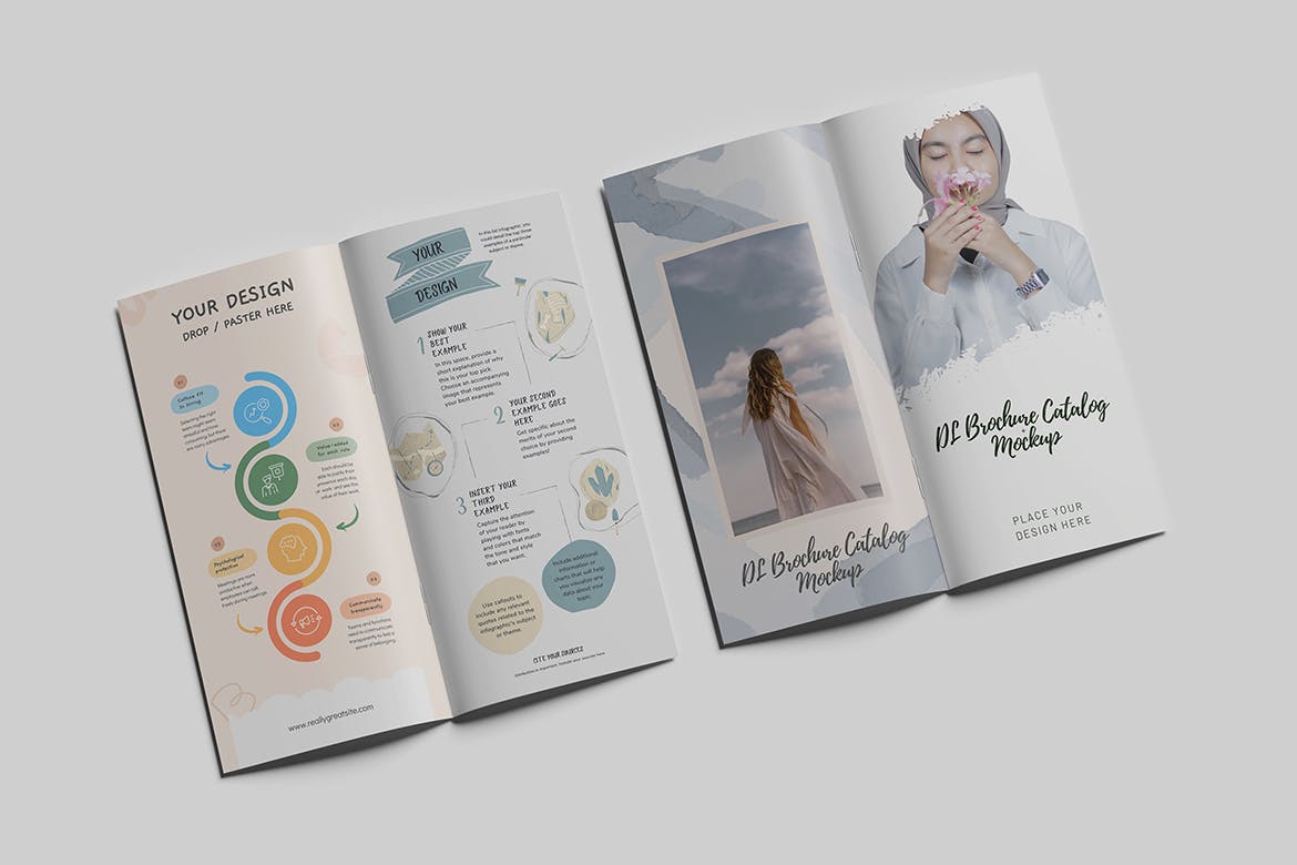 DL尺寸产品宣传册设计样机 DL Brochure Mockup 样机素材 sucaiwan.com