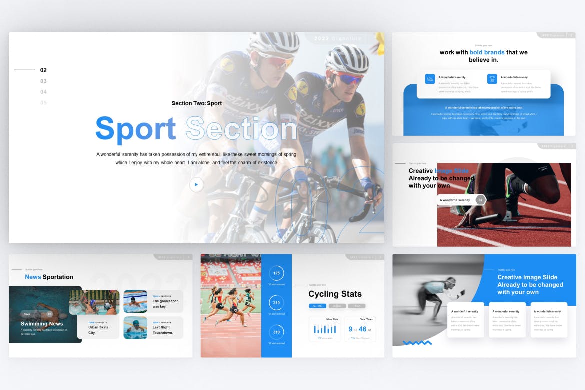 体育运动PowerPoint演示文稿模板 Sport PowerPoint Template 幻灯图表 sucaiwan.com