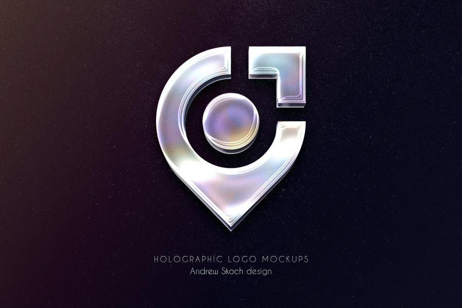 样机模板-3D立体金属全息效果LOGO标志PSD样机素材 样机素材 sucaiwan.com