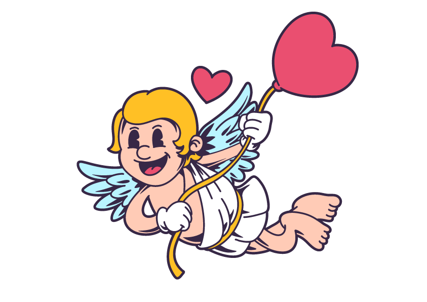 丘比特复古卡通插画集 Cupid Retro Cartoon Illustration Set 图片素材 sucaiwan.com