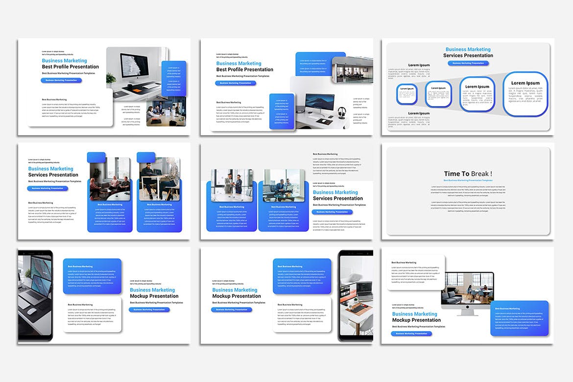 商业营销PPT模板下载 Business Marketing – PowerPoint Template 幻灯图表 sucaiwan.com