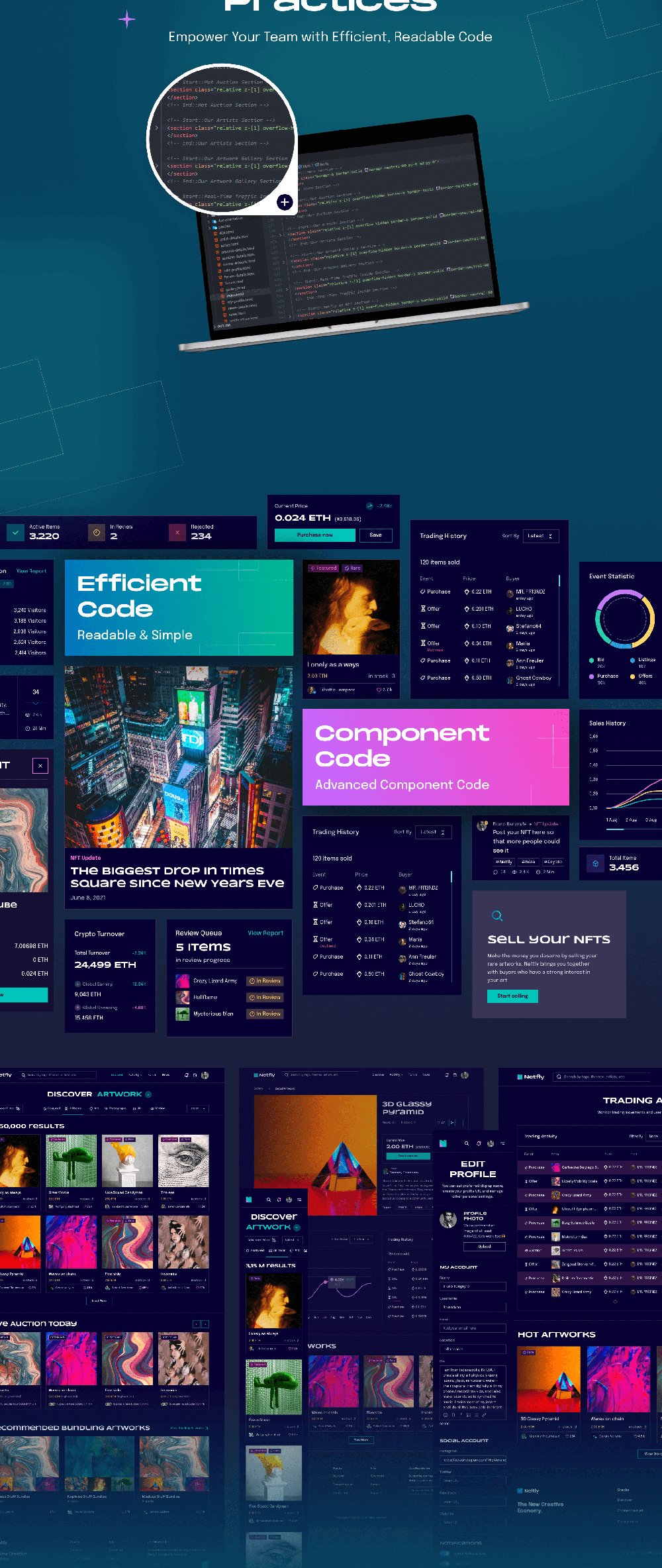 NFT市场网站代码模板 APP UI sucaiwan.com