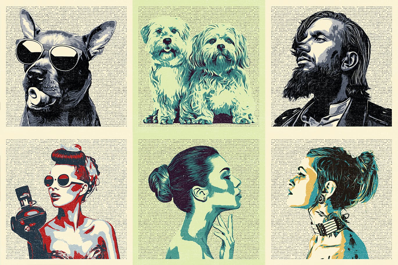 波普艺术PS照片效果模板 POP ART Photoshop Effect 插件预设 sucaiwan.com