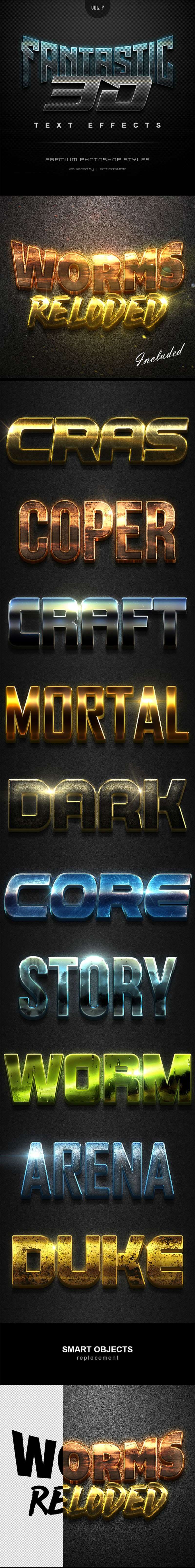 3D文字特效图层样式，PSD ASL格式 插件预设 sucaiwan.com