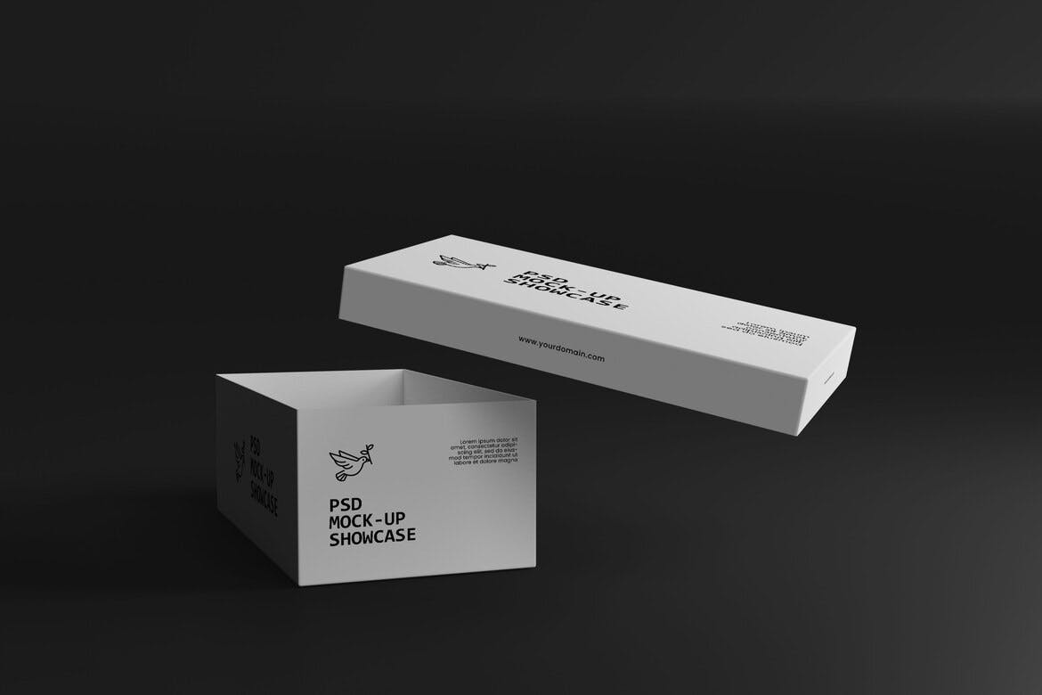 盒子外观包装设计样机 Box Packaging mockup 样机素材 sucaiwan.com