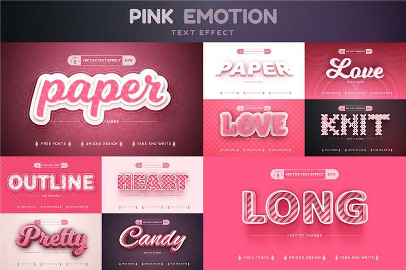 100个标题设计矢量文本样式，AI源文件 图片素材 sucaiwan.com