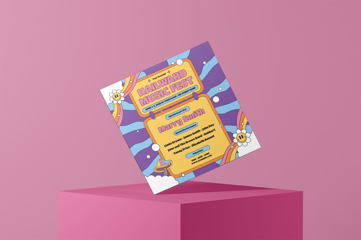 复古音乐节海报传单媒体套件 Retro Music Festival – Flyer Media Kit 设计素材 sucaiwan.com