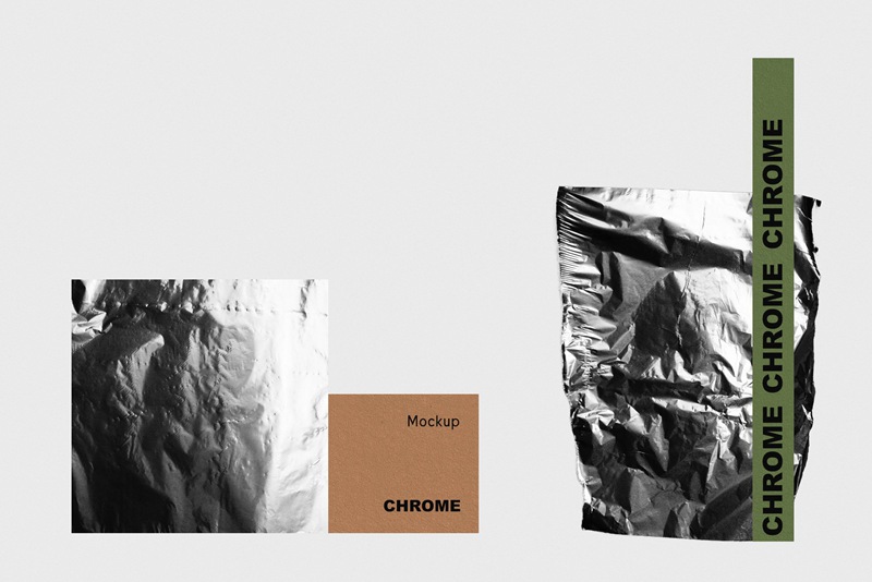 33种潮流现代风格酸性锡箔纸褶皱纸纹理PSD样机 样机素材 sucaiwan.com