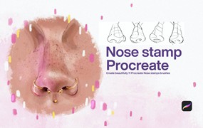 10个鼻子印章Procreate笔刷 10 Nose Stamp Procreate