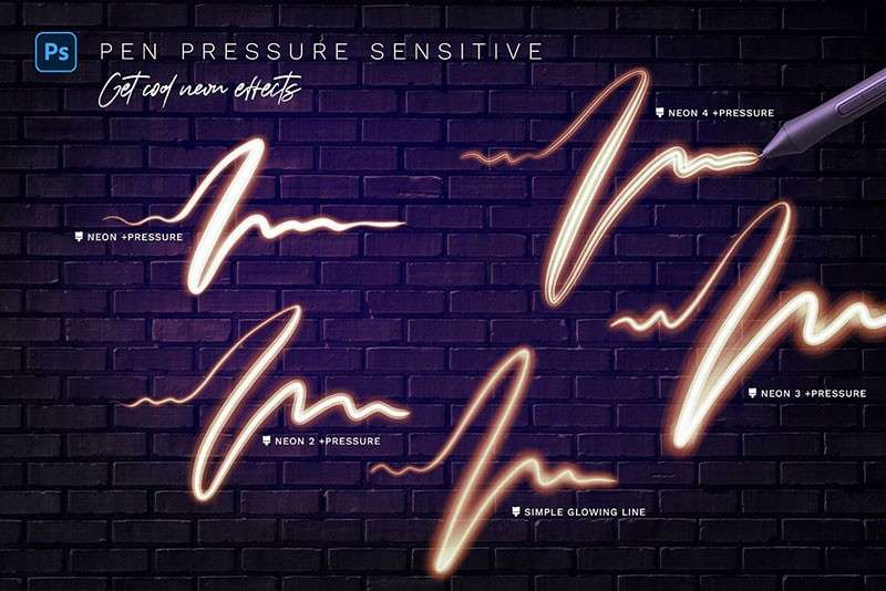 27个霓虹光效Photoshop笔刷套装 笔刷资源 sucaiwan.com