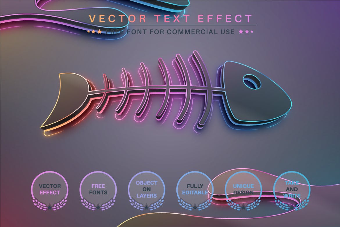 魔法发光矢量文字效果字体样式 Magic Glow – Editable Text Effect, Font Style 插件预设 sucaiwan.com
