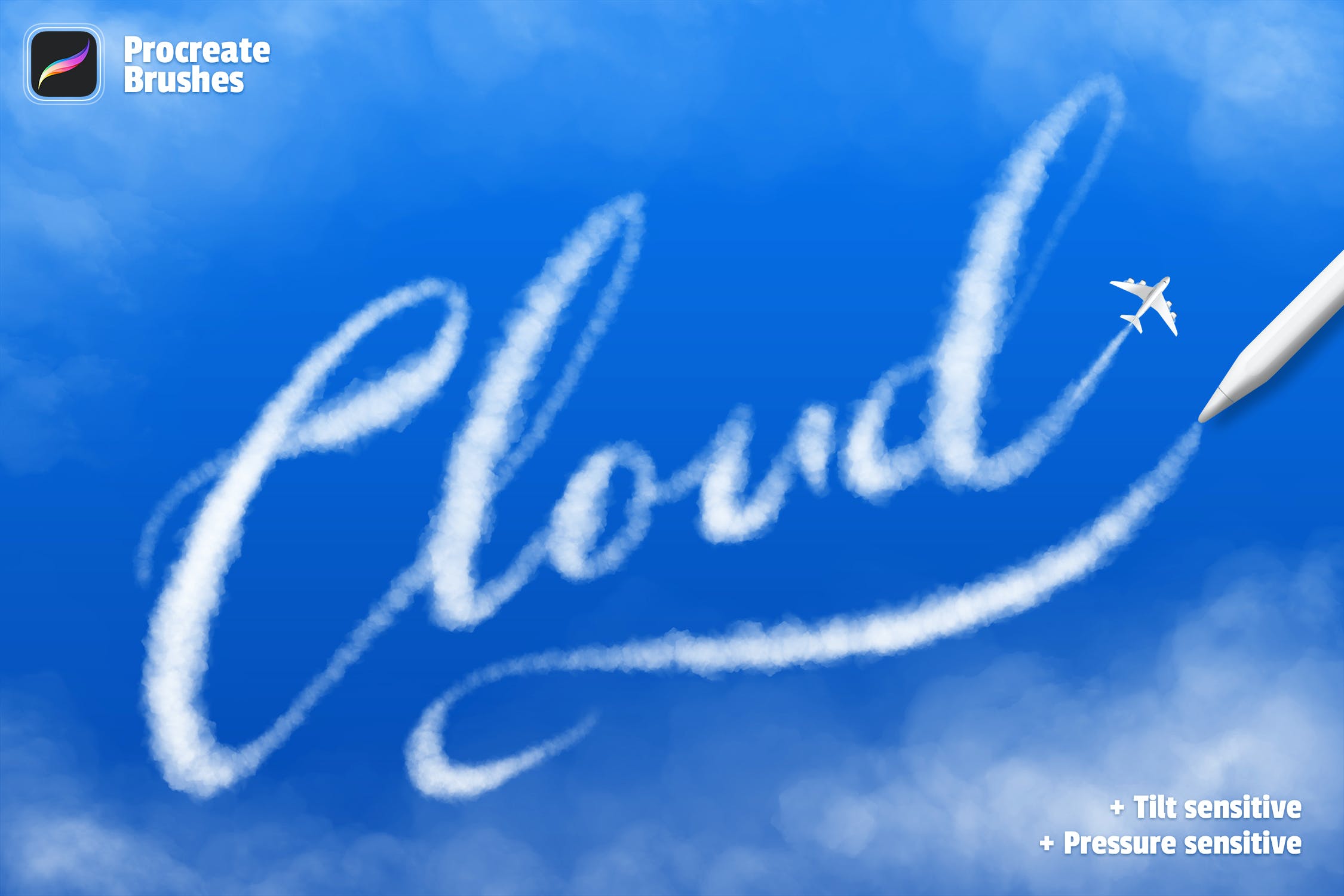白云纹理Procreate笔刷 Clouds Procreate Brushes 笔刷资源 sucaiwan.com
