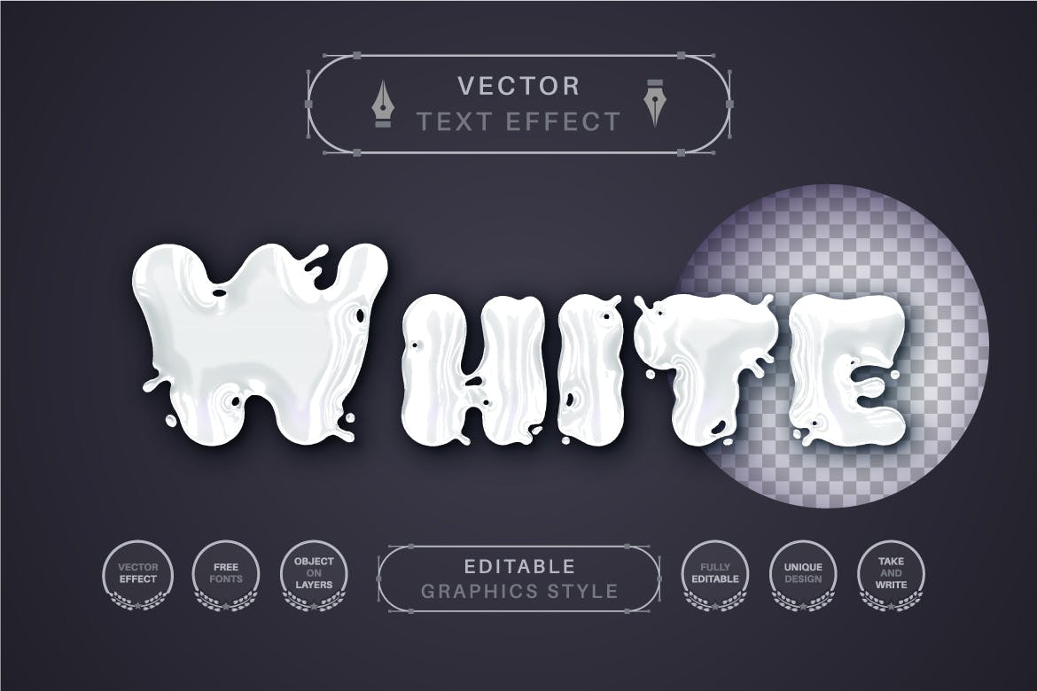 白色牛奶矢量文字效果字体样式 White Milk – Editable Text Effect, Font Style 插件预设 sucaiwan.com