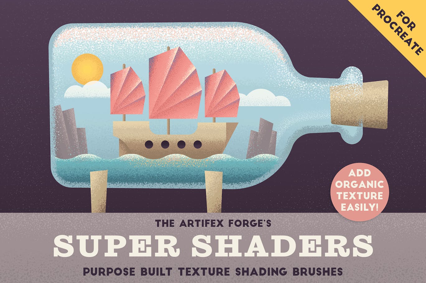 超级着色器Procreate笔刷 Super Shaders – Procreate Brushes 笔刷资源 sucaiwan.com
