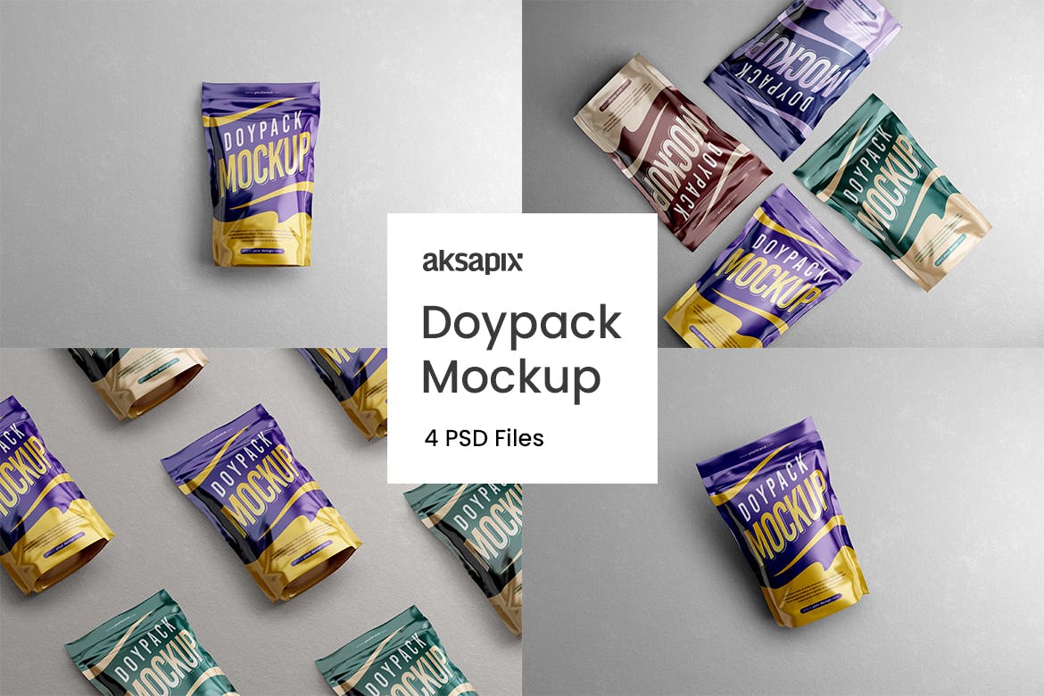 咖啡豆包装自立袋样机图 Doypack Mockup 样机素材 sucaiwan.com