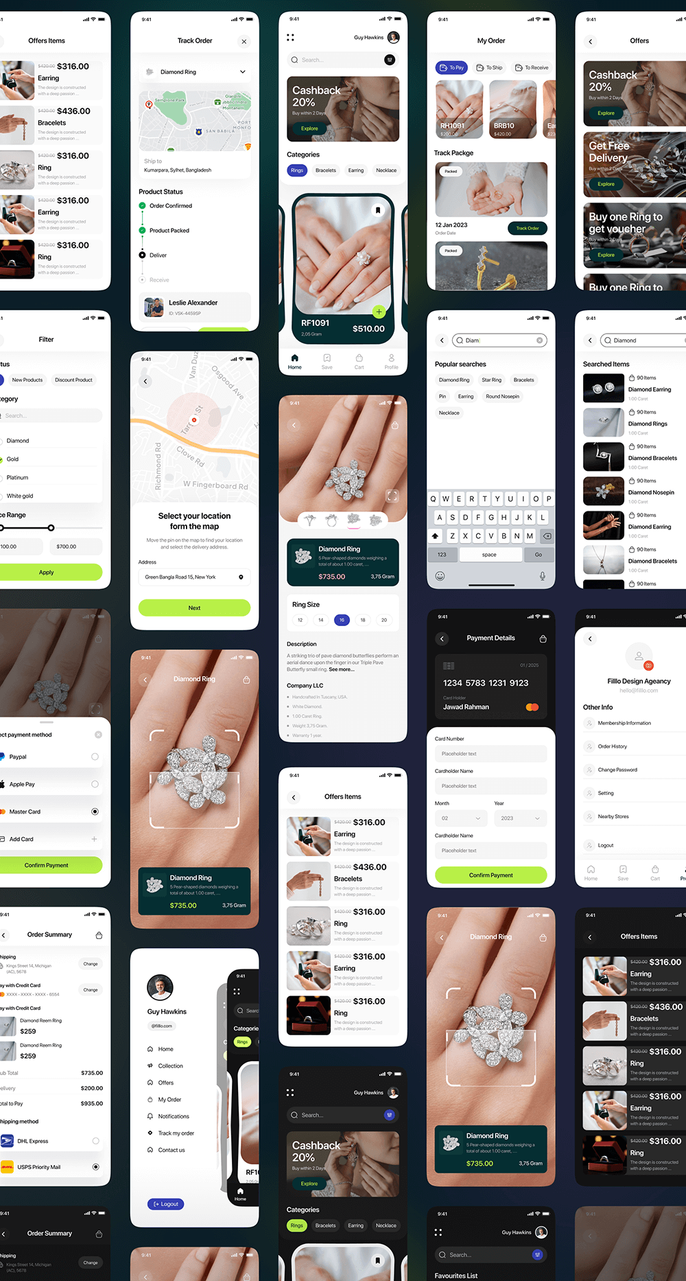 珠宝店App应用程序UI套件 APP UI sucaiwan.com