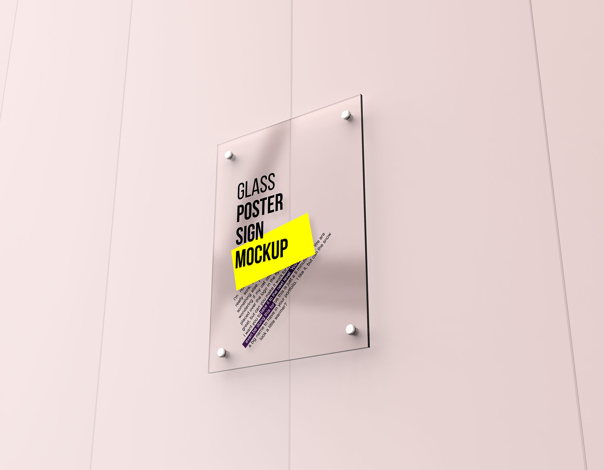 玻璃海报标牌样机 Glass Poster Mockup 样机素材 sucaiwan.com