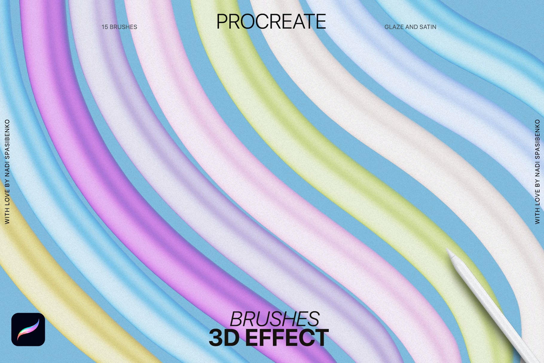 3D效果Procreate画笔 3D effect Procreate Brushes 笔刷资源 sucaiwan.com