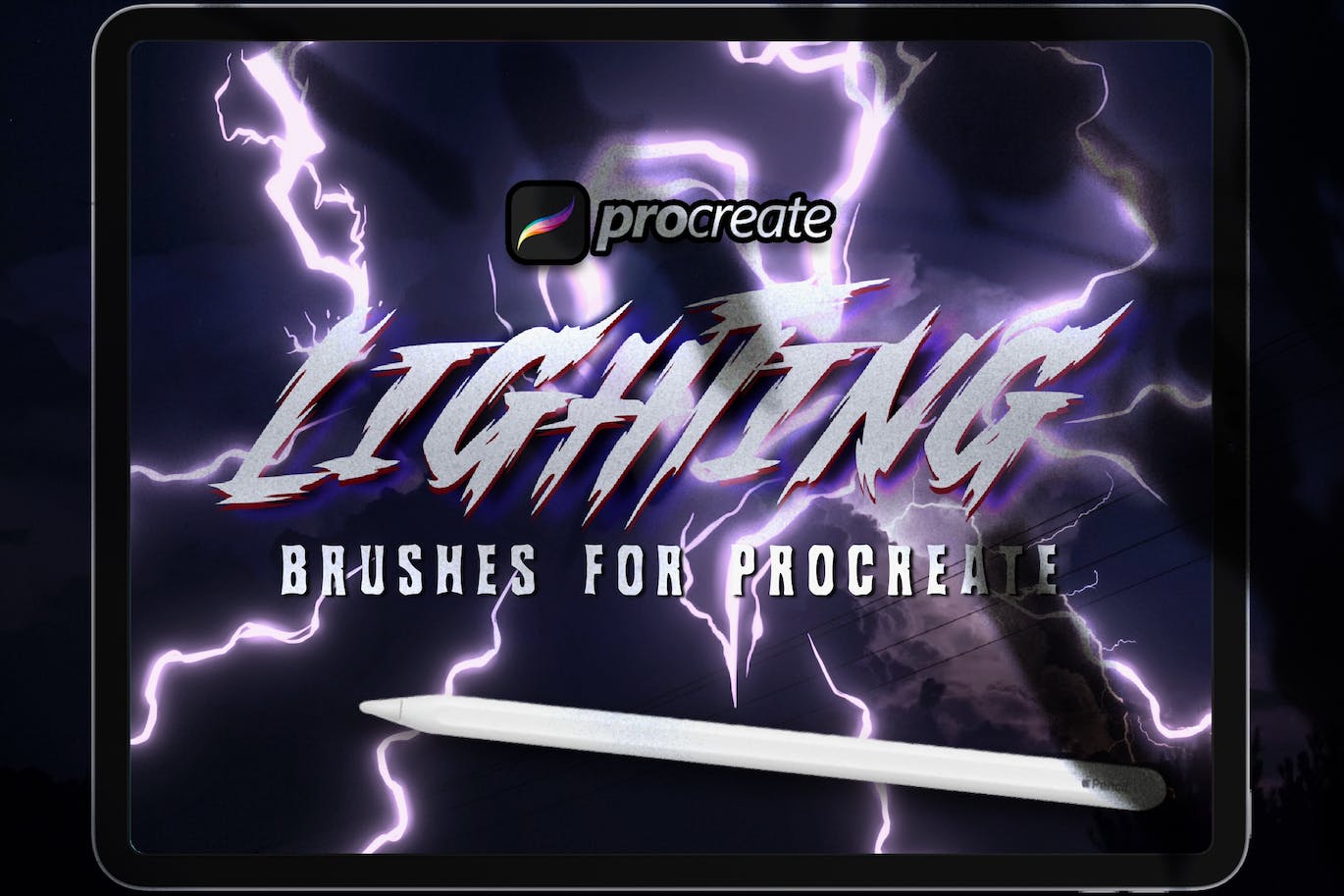 闪电Procreate印章绘画笔刷素材 Dans Lightning Procreate Brush 笔刷资源 sucaiwan.com