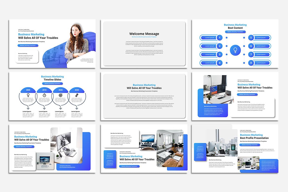 商业营销PPT模板下载 Business Marketing – PowerPoint Template 幻灯图表 sucaiwan.com