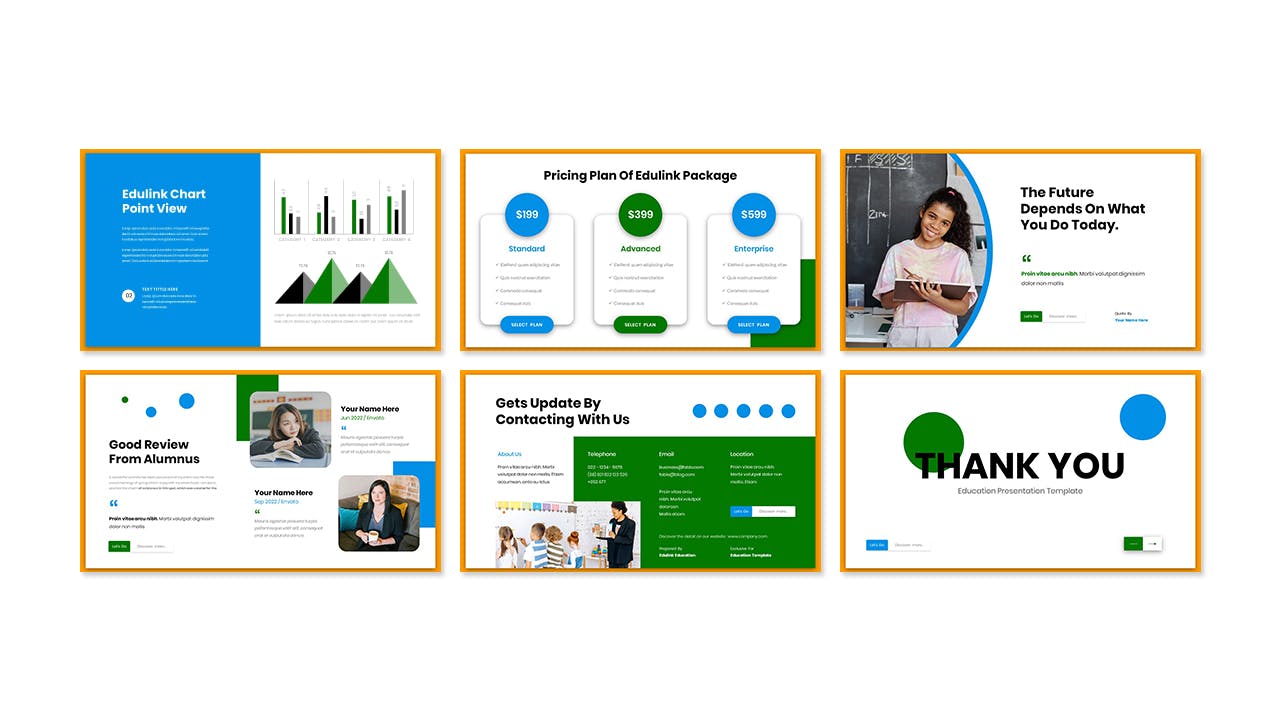 教育演示Google幻灯片模板 Edulink – Education Presentation Google Slide 幻灯图表 sucaiwan.com