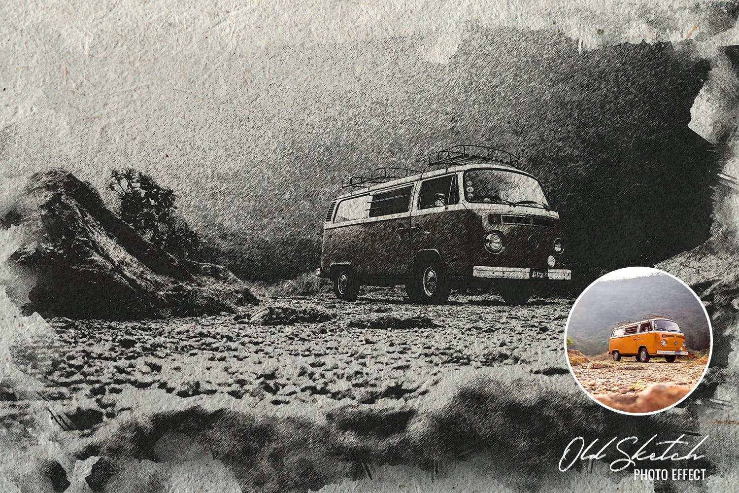复古铅笔素描PS照片效果模板 Old Pencil Sketch Photoshop Effect 插件预设 sucaiwan.com