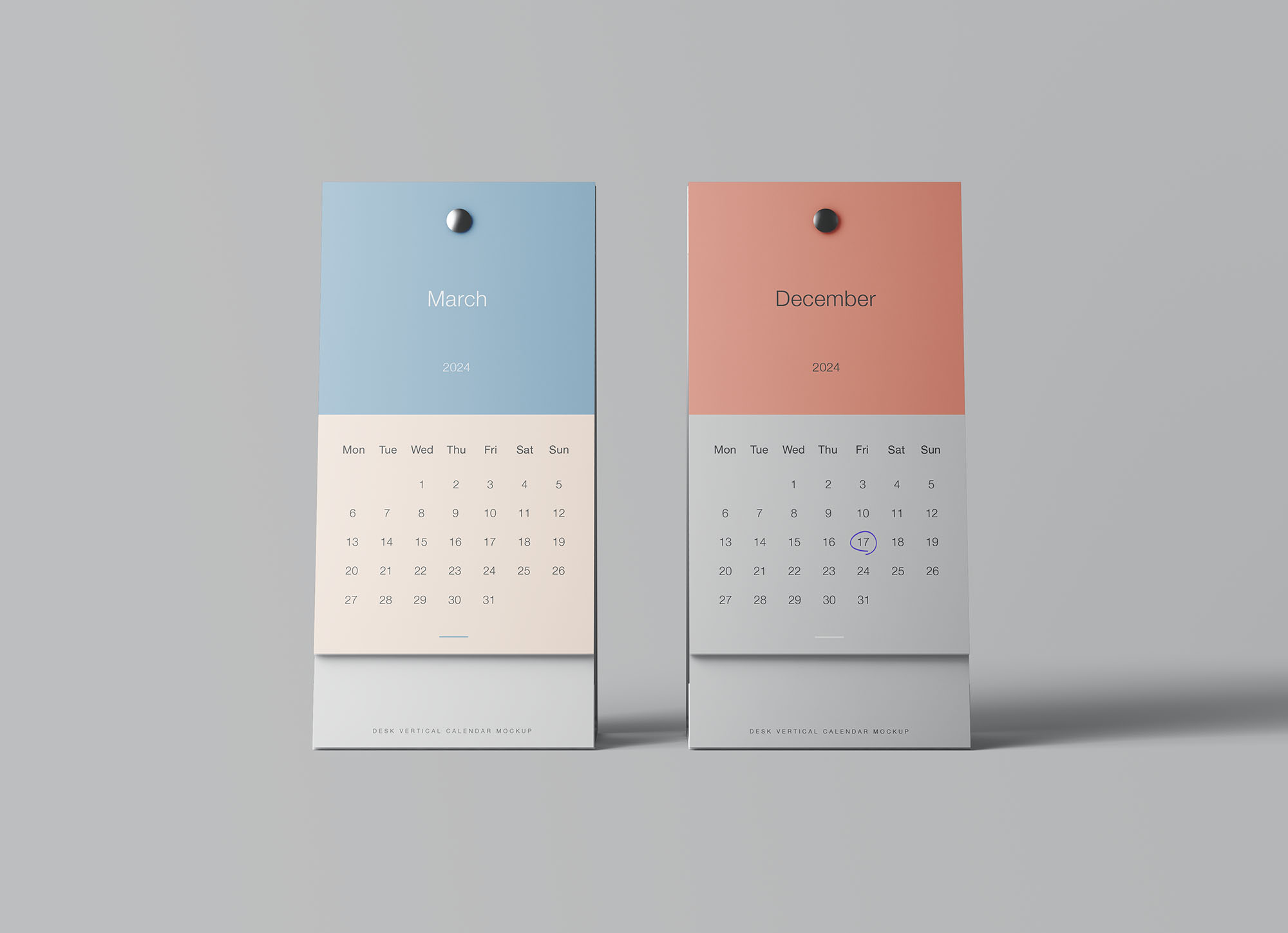 竖版A字形日历样机 Vertical Calendar Mockup 样机素材 sucaiwan.com