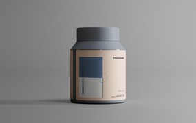 补品食品塑料罐样机 Plastic Jar Mockup