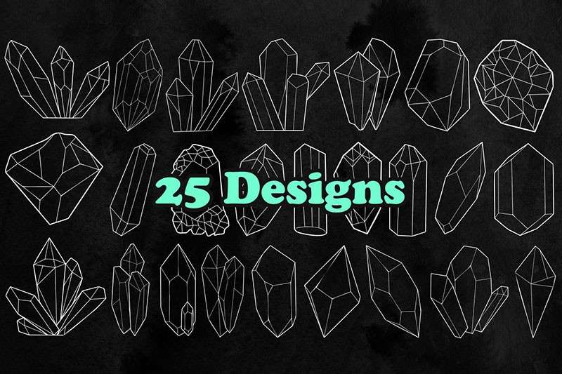 25个水晶宝石线描画PS笔刷 笔刷资源 sucaiwan.com